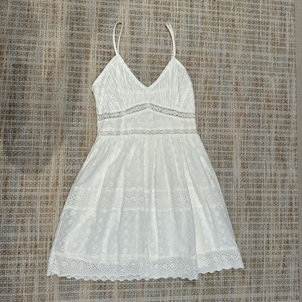 White Lace Spaghetti Strap Dress